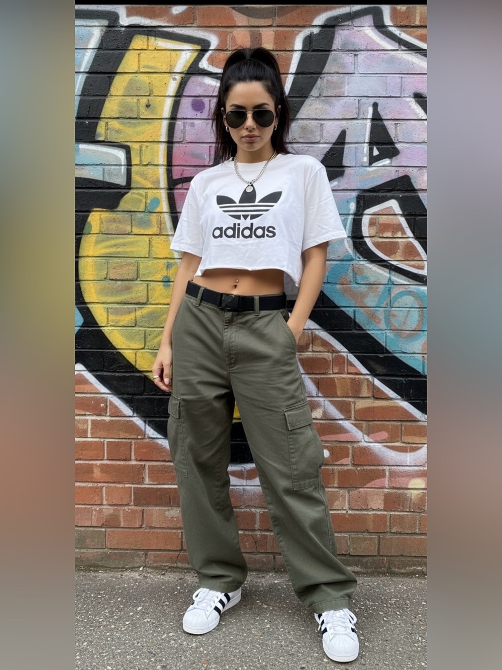 adidas White Tee with Black Trefoil Logo size Small